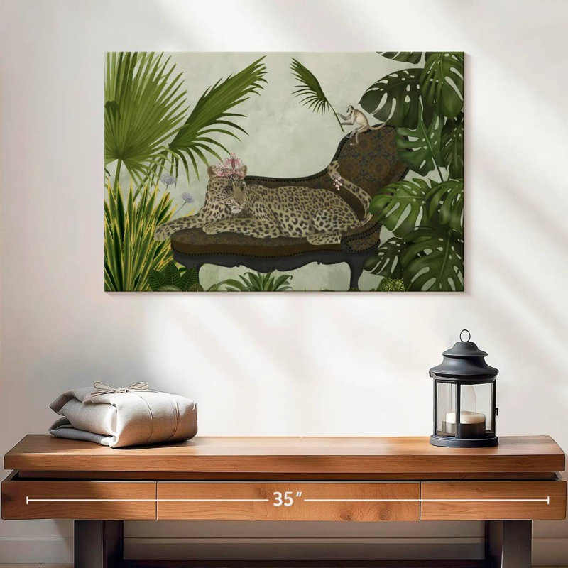 Brampt Leopard Chaise Longue, 16" H x 24" W