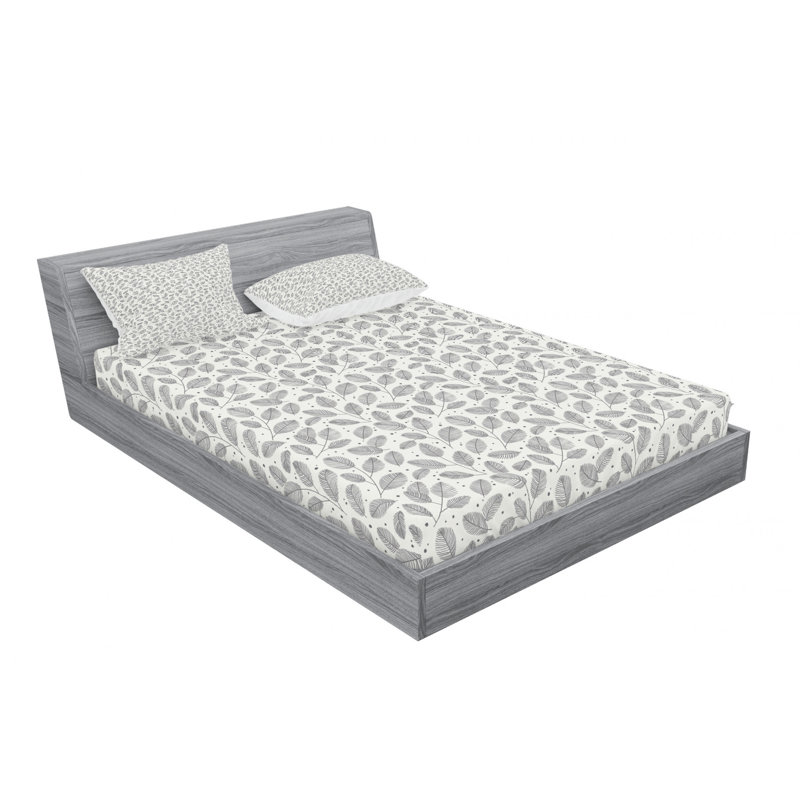 Drap-housse floral, Drap-housse de taille double, Motif floral noir