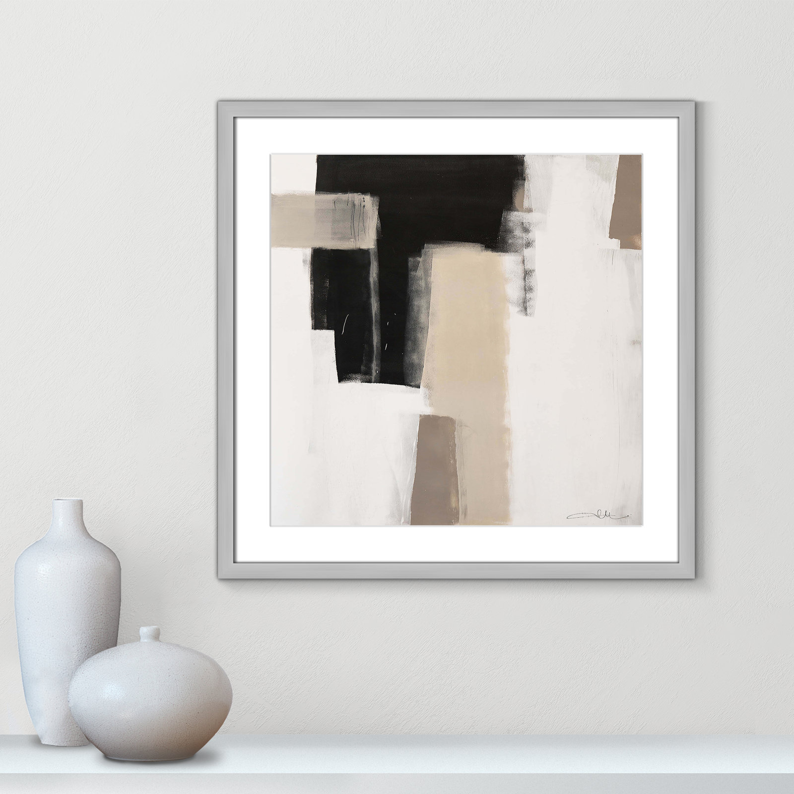 Earth Scapes I Print, 23.5" H x 23.5" W x 1.25" D, Silver Box Framed