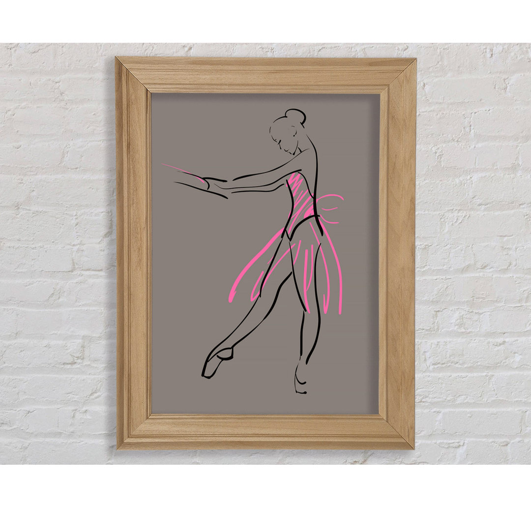 Grau Rosa Ballerina 1 Gerahmter Druck