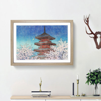 Pagoda in Tokyo by Hasui Kawase - Framed Print