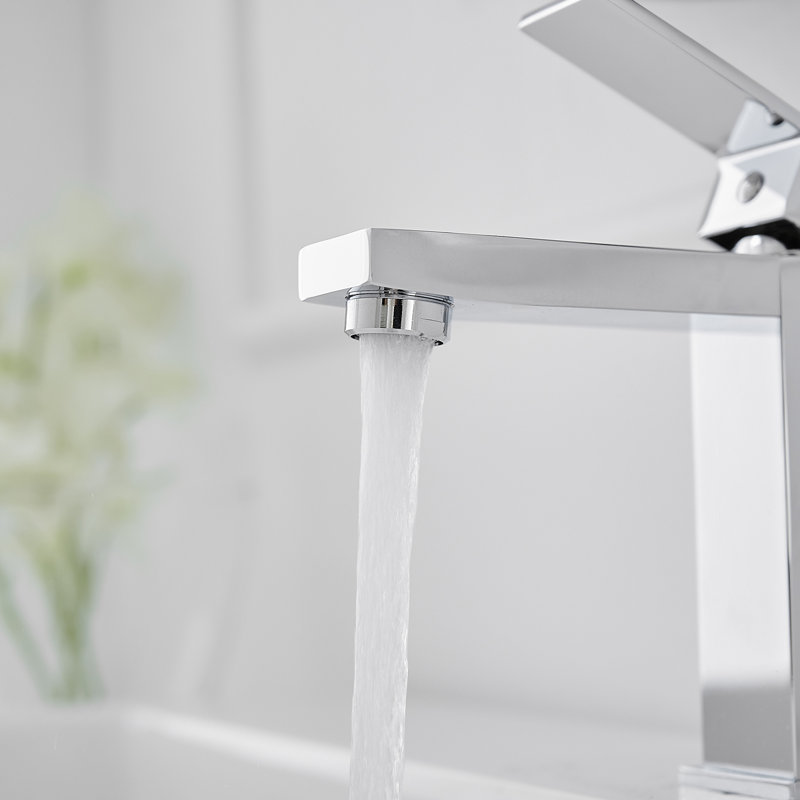 Polished Chrome Single-Handle Low-Arc Bathroom Faucet