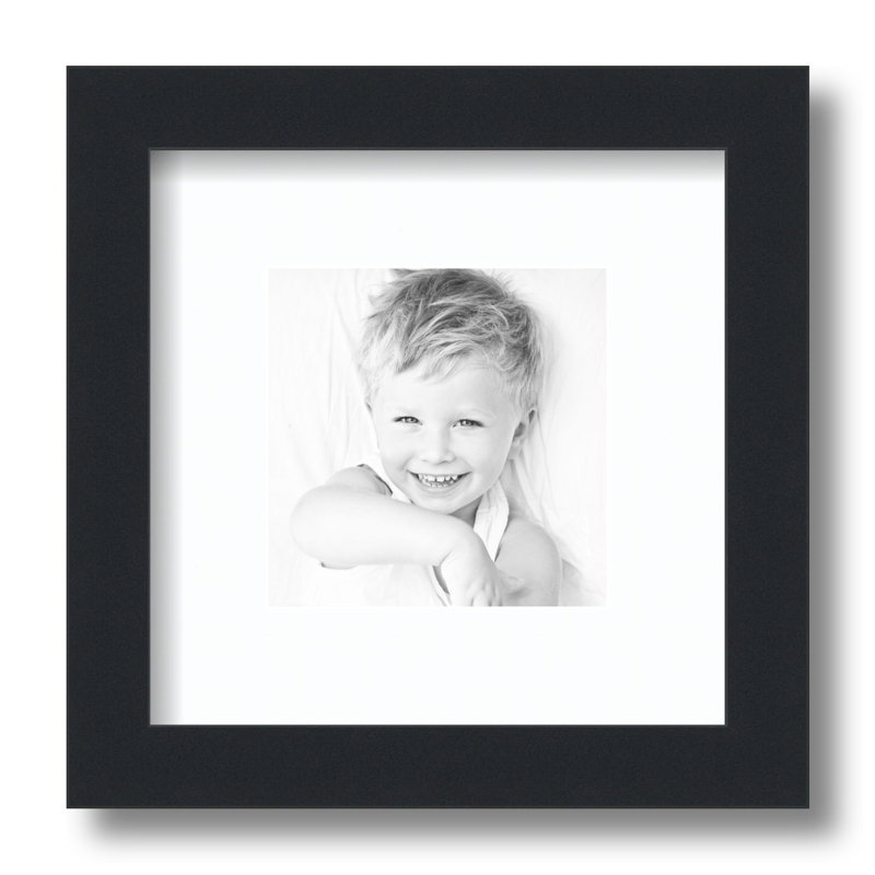 Cadre pour photo simple 5 "x 5" en bois mat, Super blanc