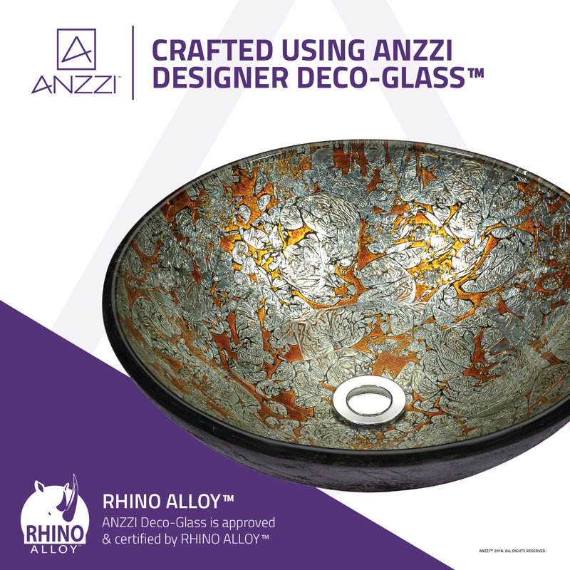 Arctic Blaze Tempered Glass Circular Vessel Sink