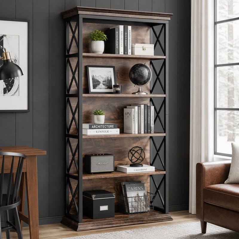 5-Tier Industrial Bookshelf