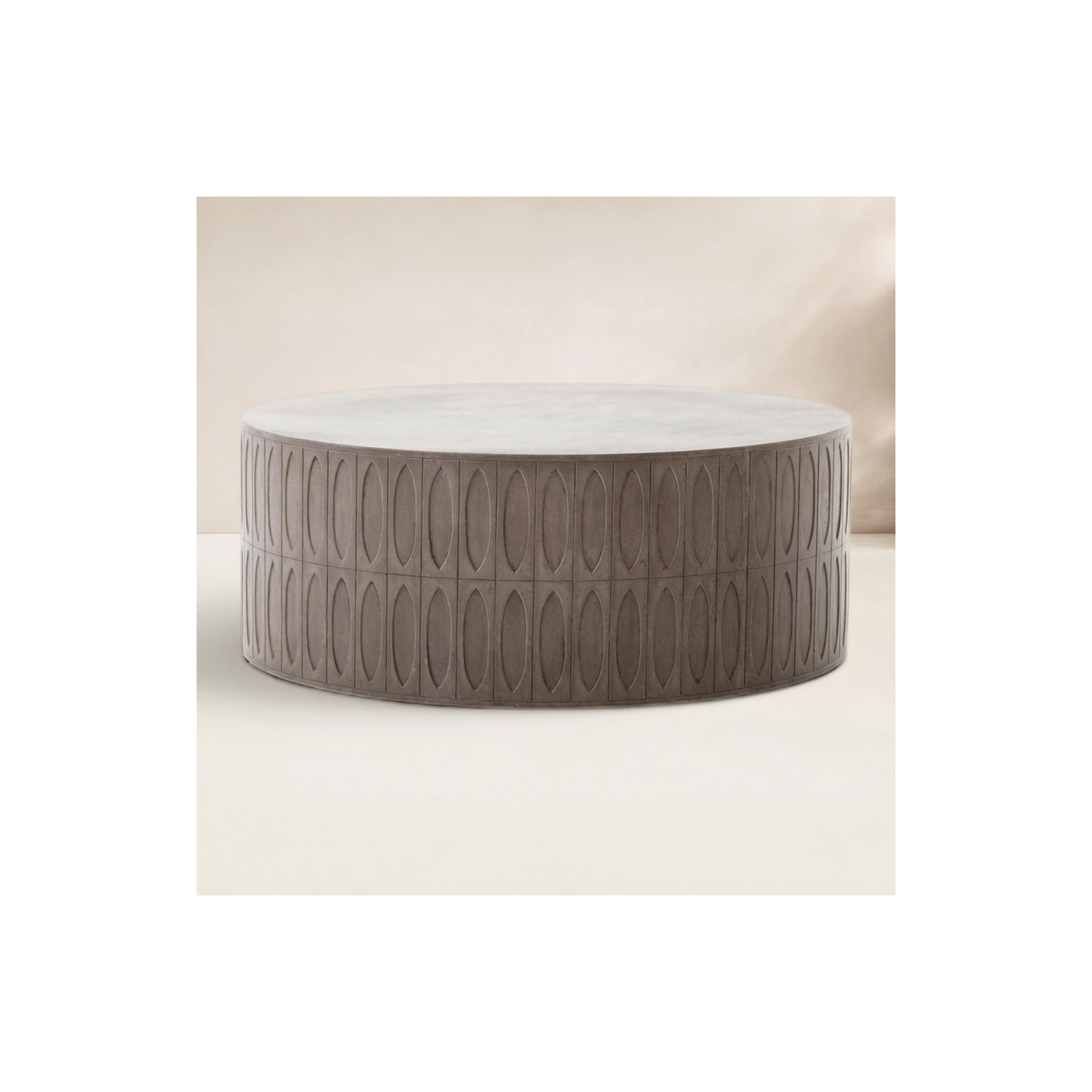 Karelia 42'' Stone Outdoor Coffee Table, Gray Concrete