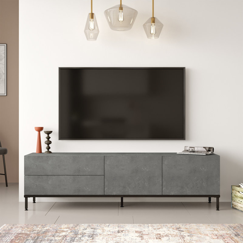 Langley TV Stand for TVs up to 65", Silver Black