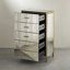 Commode haute 5 tiroirs avec miroir Antiqued