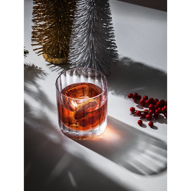 Fluted Handmade Crystal Drinking Glass, 8.5