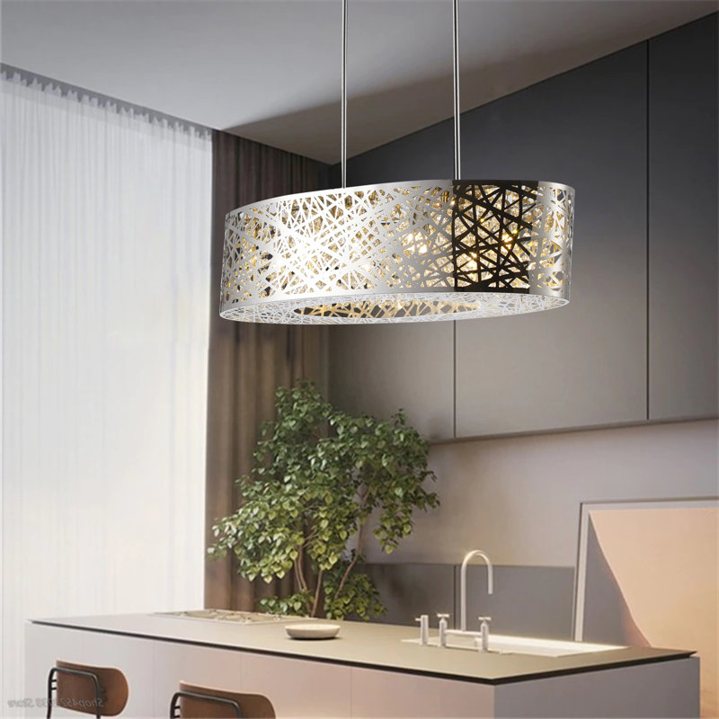 Harlay 8 - Light Dimmable Drum Chandelier