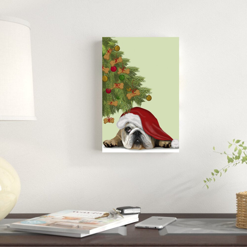 «English Bulldog, Cookie Tree» par Fab Funky - impression sur toile tendue, H 12 po x l 8 po
