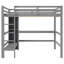 Lit mezzanine double avec tablettes multifonctionnelles et bureau sous le lit-103830062