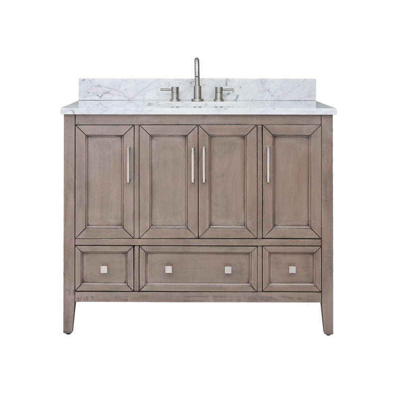 Ensemble de meuble-lavabo simple 43 po Murrieta, Chêne gris