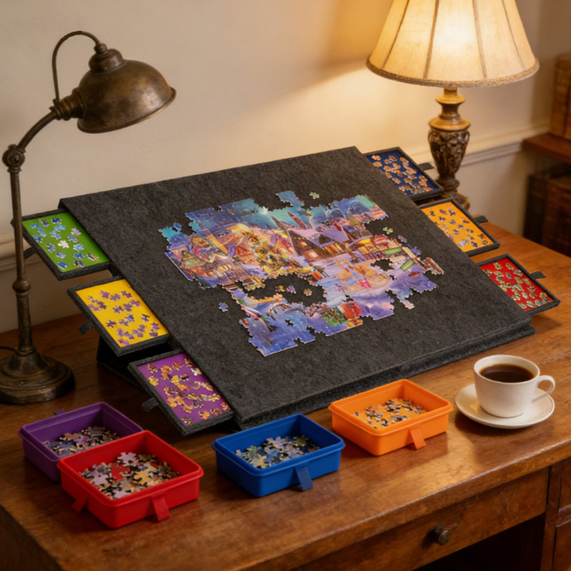 2000pcs Tilting Jigsaw Puzzle Board with Stand & Cover