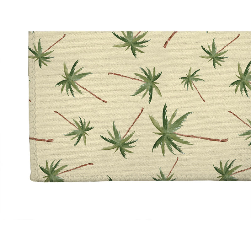 Tapis de bureau léger Summer Palms, L 36 po x P 60 po, Jaune