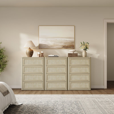  Commode 4 tiroirs Consiglia Boho-Rattan