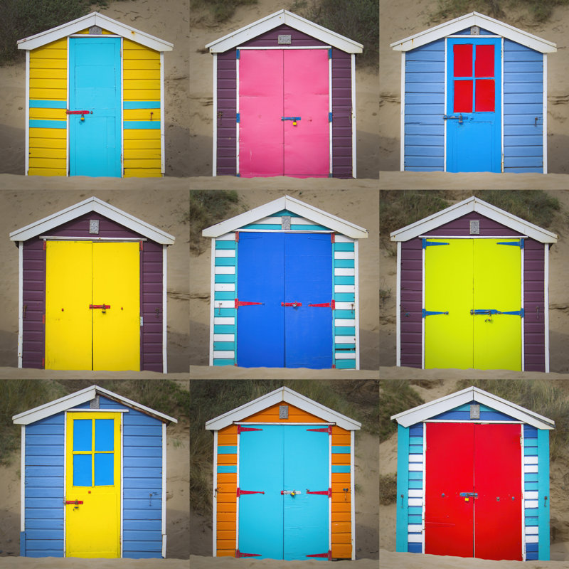 Beach Huts II, H 30 po x l 30 po x P 1,25 po