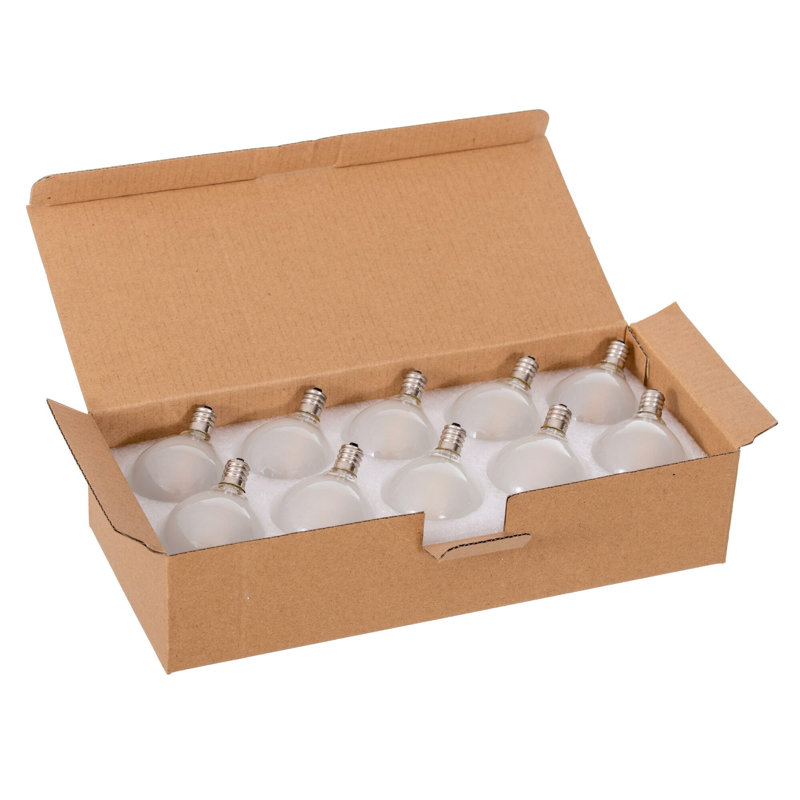  Ampoules de rechange en verre à filament blanc à DEL G50-E12 10 / boîte, Blanc