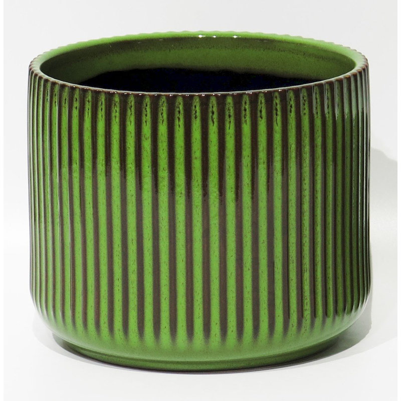Anah Ceramic Pot Planter, 5.9" H x 6.9" W x 6.9" D, Green