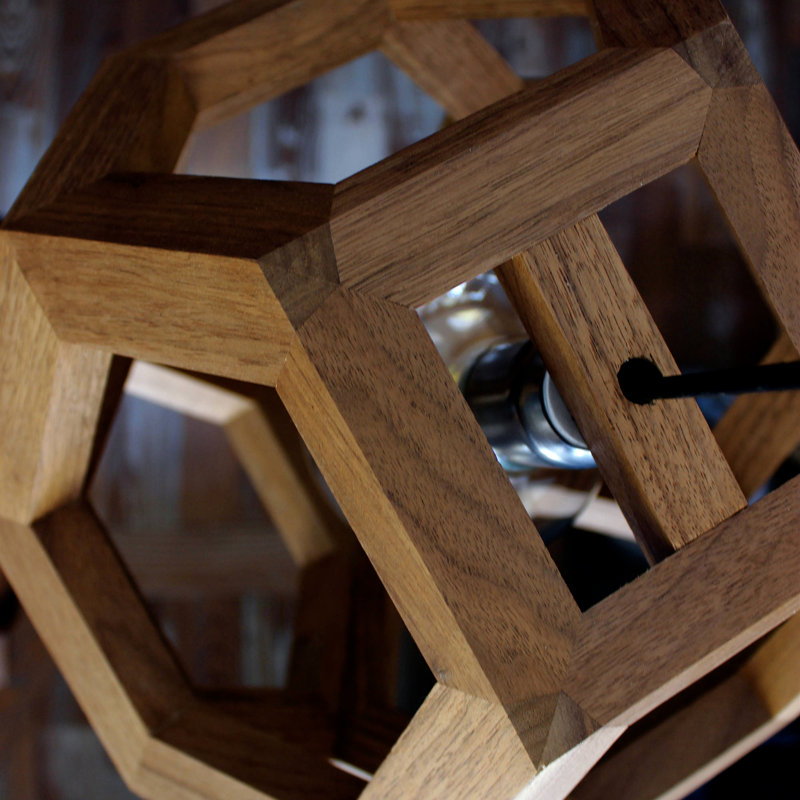 Chewelah 1 - Light Geometric Pendant, Walnut