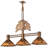 3 - Light Antique Copper Pool Table Lights Pendant