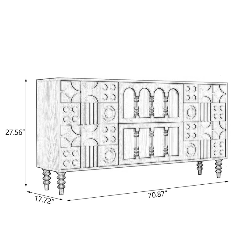 Buffet blanc massif et bois manufacturé, Blanc
