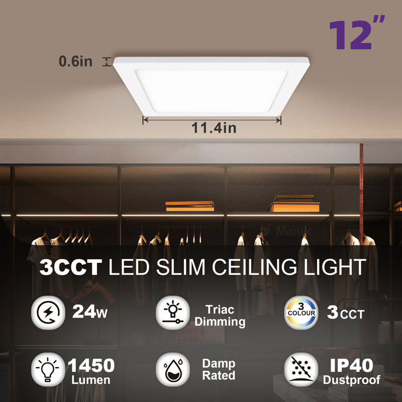 Julinda LED Flush Mount, 0.6" H x 11.4" W x 11.4" D