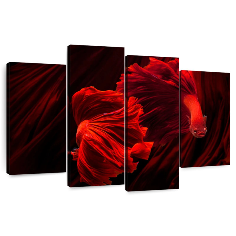 Brampt Fiery Red Betta Fish, 32" H x 52" W