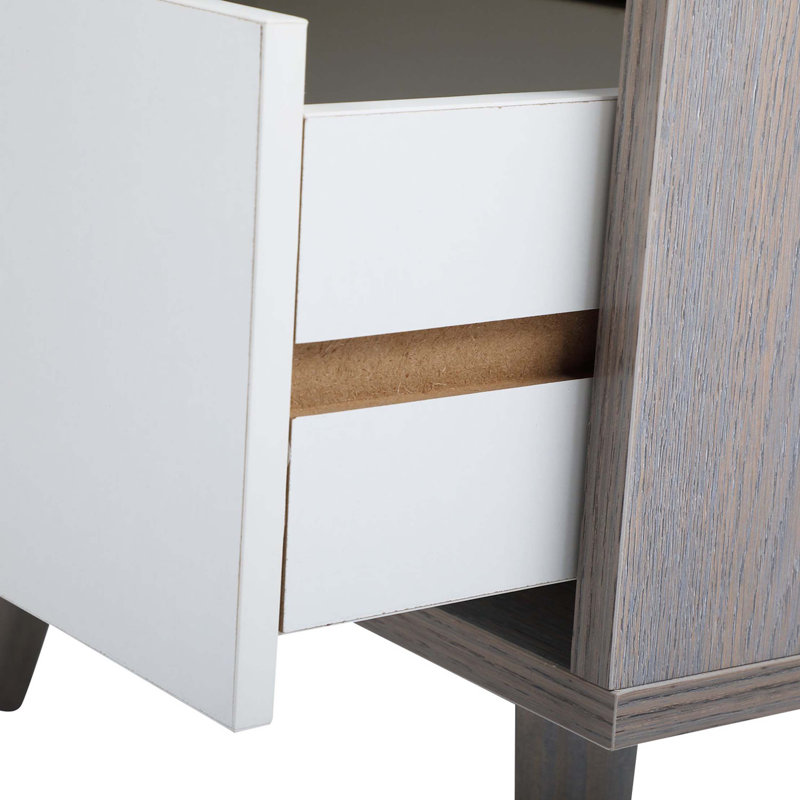 Ensemble de 2 tables de chevet avec compartiment de rangement et tiroir