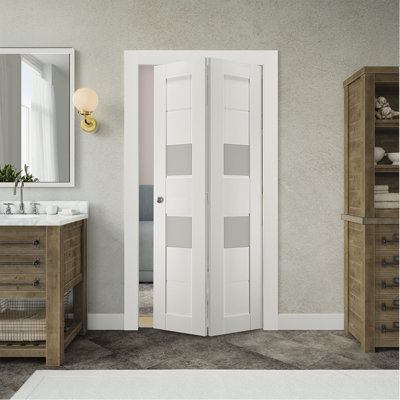 Dessa 79.38'' Solid + Manufactured Wood Paneled with Installation Hardware Kit without Installation Hardware Kit Bi-Fold Door