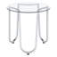 Ensemble de 3 tables basses rondes Dutton Chrome avec plateaux en verre trempé et piètement traîneau en métal