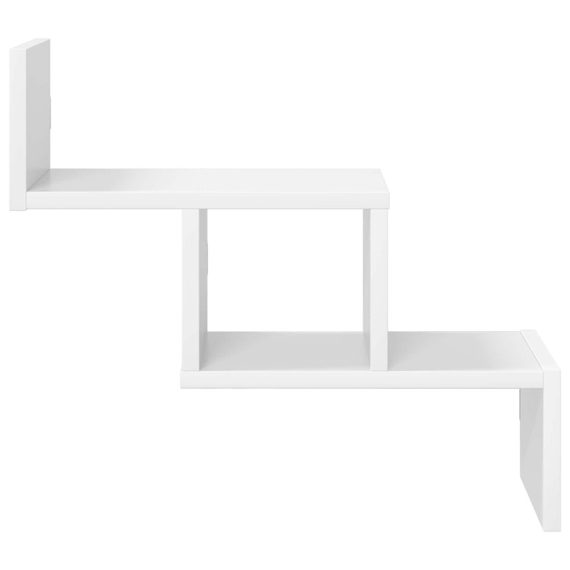  Wall Shelf with Shelf with Storage Engineered Wood Modern Shelving Unit, White