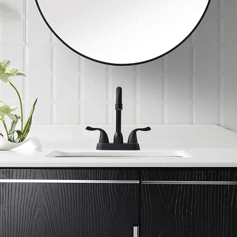 2-handle Bathroom Faucet with Drain Assembly