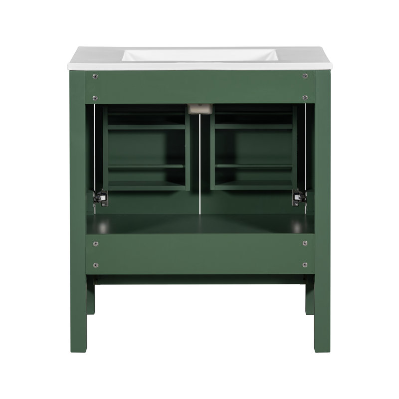 Combinaison de meuble-lavabo de salle de bain pour petit espace, conception moderne avec lavabo en céramique