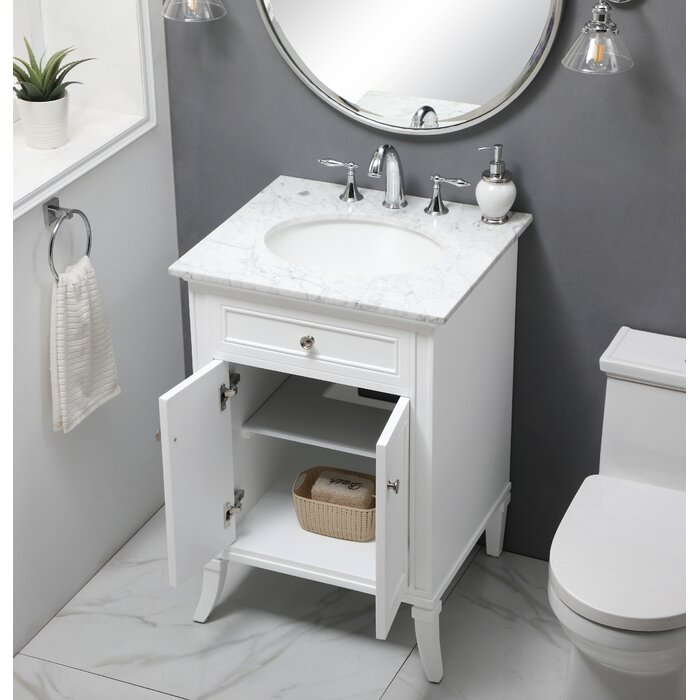 Charlton Home® Inverleigh 24'' Free Standing Single Bathroom Vanity ...