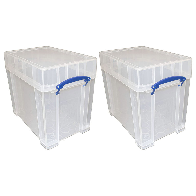  19 Liters Transparent Storage Container with Snap Lid, 4 Pack
