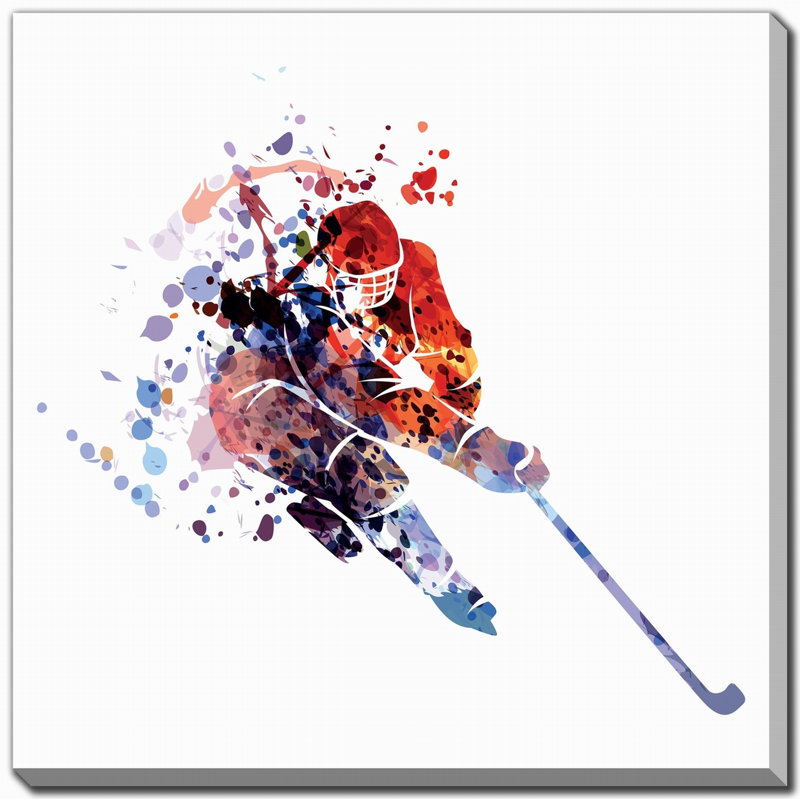 «Hockey Hustle», art mural sur toile, H 38 po x l 38 po