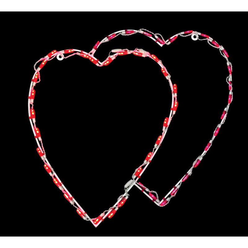 Double Heart LED Display - Red/Pink