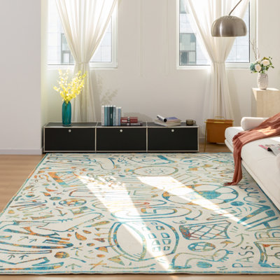 Sportsglyphs Soccer Power Loom Area Rug