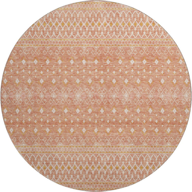 Premium Machine Washable Prisco Salmon Rug