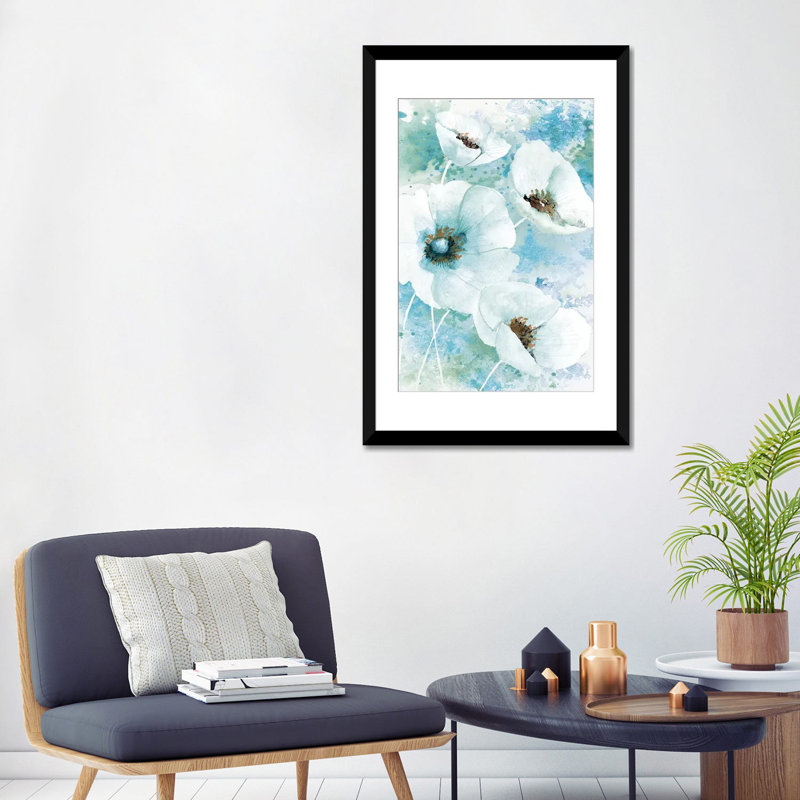 «Simple and Pretty I», impression sur toile, Papier d'art encadré noir, Blanc, H 32 po x l 24 po x P 1 po