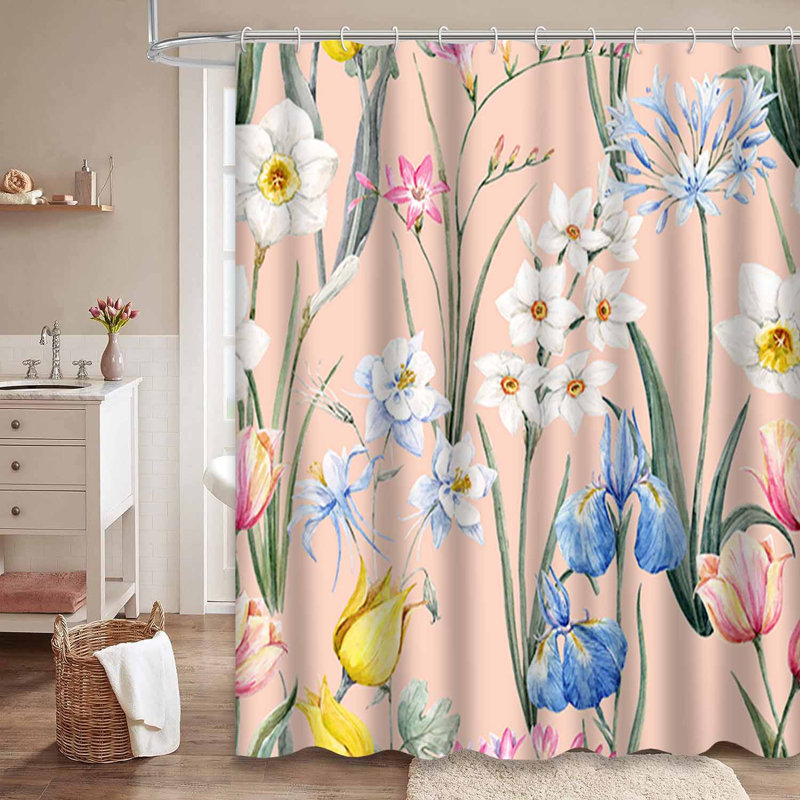 Rideau de douche avec 12 crochets, L 72 po x l 84 po