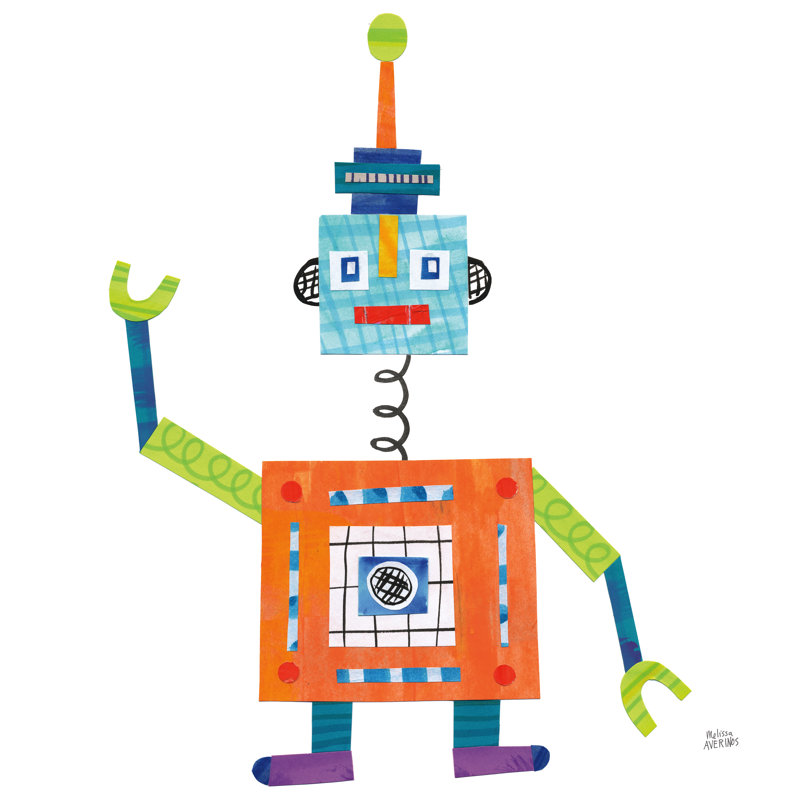 Robot Party III by Melissa Averinos - Wrapped Canvas Art Prints, 30cm H x 30cm W