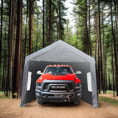Heavy Duty Outdoor Canopy 12x20 Feet: Spacious For Multiple Vehicles, Waterproof, Protected, With Easy Installation And Mobility 12x20ft Garage Shelter Canopy: Rust Frame, Waterproof & Ventilated,