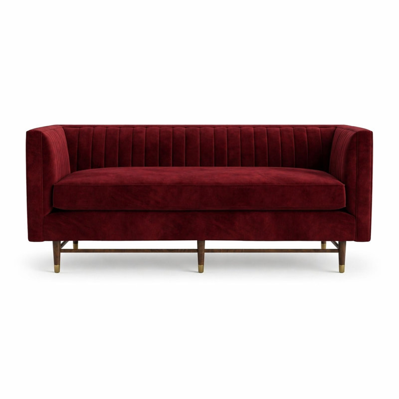 Wolle Fabric | Solid Mohair-Like Velvet | Upholstery Fabric, Brick