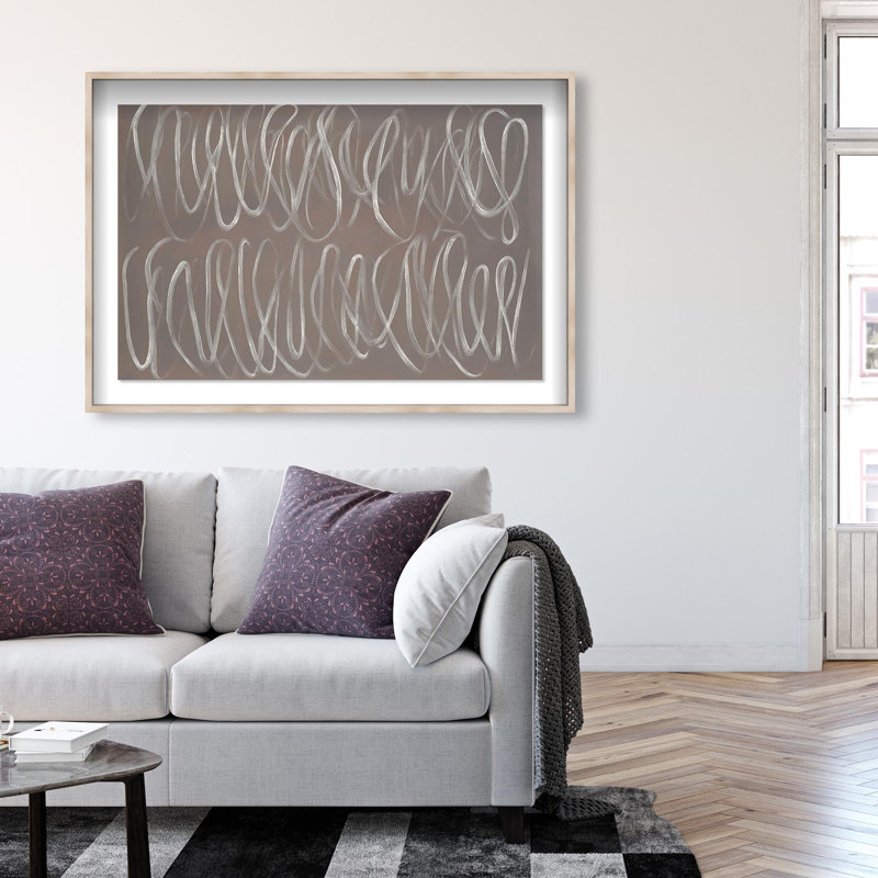 Oliver Gal Coastal Mirage I Abstract - Luxury Shadowbox Framed Wall Art, 32" H x 47" W, Cream