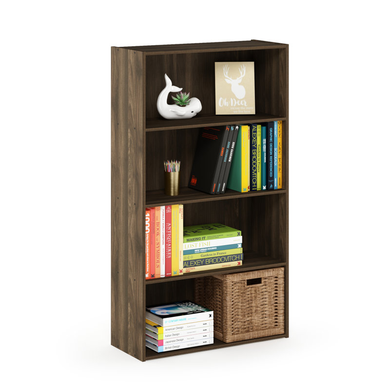 Breylynn Bookcase, Columbia Walnut, (4 Shelves) 41.7" H x 23.6" W x 9.4" D