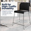 Tabouret empilable en plastique commercial avec dossier profilé et base traîneau-131217072