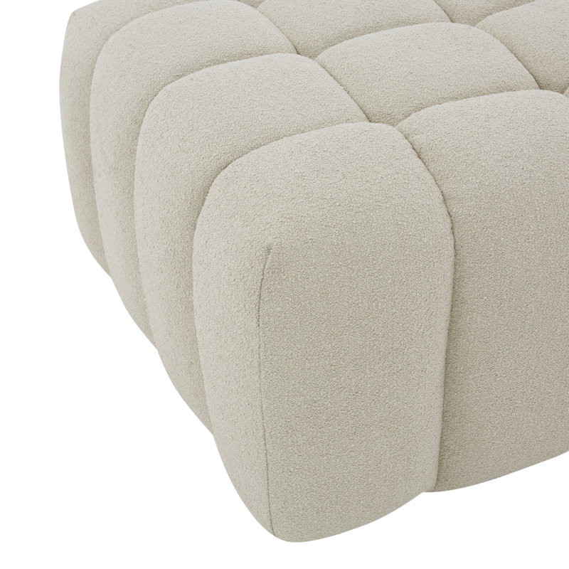 Upholstered Ottoman, Light Gray