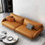 Canapé modulaire orange en cuir véritable-1796762290-1796762291